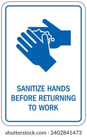Hand sanitizing sign and labels
