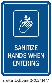 Hand sanitizing sign and labels