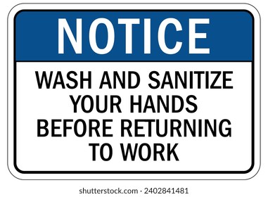 Hand sanitizing sign and labels
