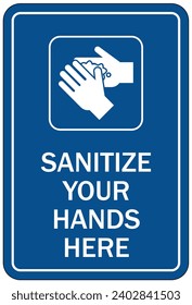 Hand sanitizing sign and labels