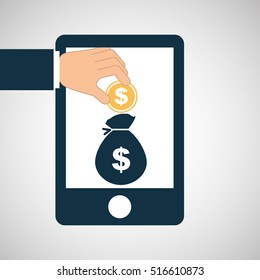 hand save bag money icon vector illustration eps 10