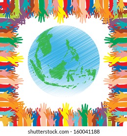 Hand Save The Earth Conceptual