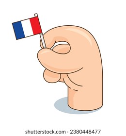 Hand save france flag lined graphic style illustration vector graphic.