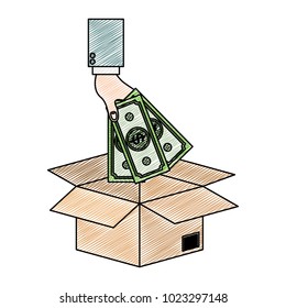 hand saver depositing bills in box