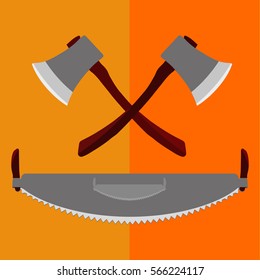 hand saw and ax, instruments