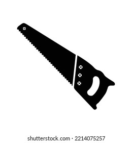 Hand Saw Blade Equipment Icon | Black Vector Illustration |