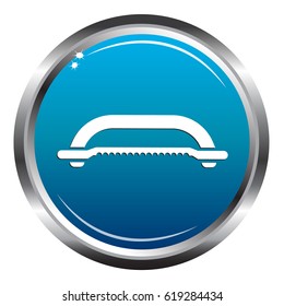 Hand saw blue icon
