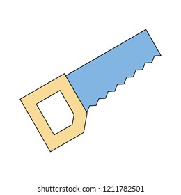 Hand Saw Colored outline symbol design. Usable for web and mobile UI/UX