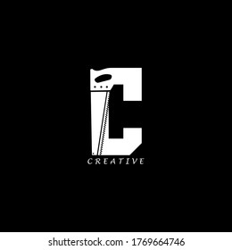 Concepto simple diseño de logotipo de letra plana C. EPS vectorial 10.