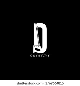 Diseño del logotipo de la letra D plana simple para el concepto de la mano. EPS vectorial 10.