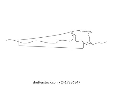 Hand Saw in Continuous line drawing. One line drawing background. Vector illustration. hacksaw continuous line icon
