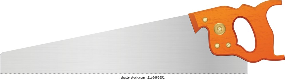 Handsäge Kreuzschnitt sah Ripsaw oder Panel einzelne Vektorgrafik auf weißem Hintergrund. Diese Säge wird verwendet, um Holzstücke zu schneiden, die Stücke zusammenzufügen und ein Holzobjekt zu schneiden.