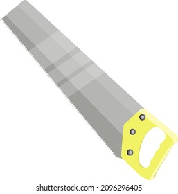 Hand saw cutter, illustration, vector on a white background.