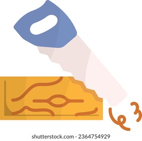 Concepto de madera de corte de mandíbula, diseño de iconos de color de los vectores en el panel de corte transversal, símbolo de Servicios de mango, signo de reparación de la casa, ilustración de material de Ingeniería civil y contratista de construcción