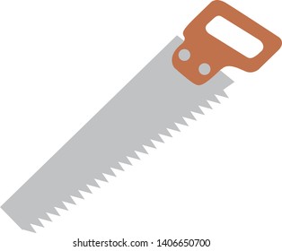 hand saw cutting tool vector icon