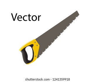 Hand saw designed for wood. Vector illustration