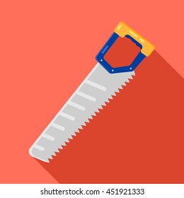 Hand saw, flat icon, isolated. Vector design