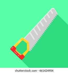 Hand saw, flat icon, isolated. Vector design