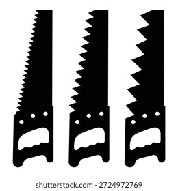 Handsäge flach Silhouette Symbol Vektor - verschiedene Arten von Handsägen Vektor.