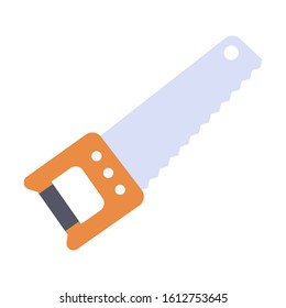 hand saw flat vector color icon