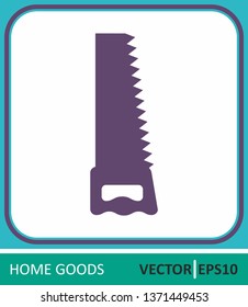hand saw, garden tools. Simple vector illustration for graphic and web design.