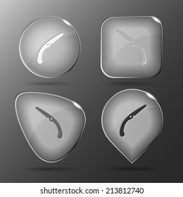 Vi mano. Botones de vidrio. Ilustración vectorial.