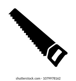 Hand saw or handsaw carpentry tool flat vector icon for apps and websites