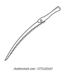 Hand saw or handsaw carpentry tool flat vector icon for apps and websites