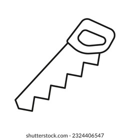 Hand saw or handsaw carpentry tool flat vector icon for apps and websites