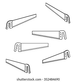 Hand saw (handsaw).  Vector Illustration.