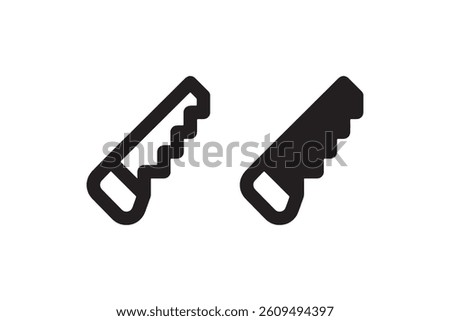 Hand saw icon for carpentry and tools Vector