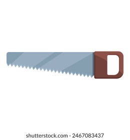 Hand saw icon cartoon vector. Sharp blade. Cut wood handle tool