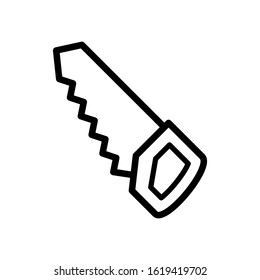 Hand saw icon design template, vector icon designed in line style, editable stroke icon on white background, can be used for web and various needs of your project