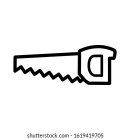 Hand saw icon design template, vector icon designed in line style, editable stroke icon on white background, can be used for web and various needs of your project