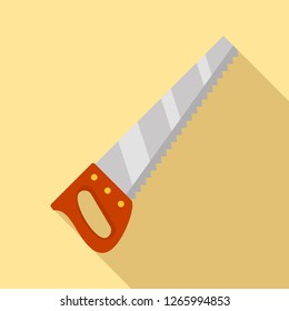 Hand saw icon. Flat illustration of hand saw vector icon for web design
