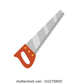 Hand saw icon. Flat illustration of hand saw vector icon for web design
