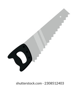 Icono de la sierra de mano. Ilustración plana del icono del vector de la sierra manual para la web