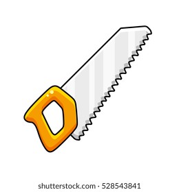 Hand saw icon isolated.