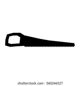Hand saw icon on white. Vector illustration.