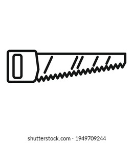 Icono de la sierra de mano. Icono de vector de la sierra de contorno para diseño web aislado en fondo blanco