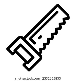 Hand saw icon outline vector. Drywall plaster. Cement pile