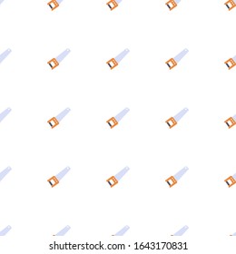 Hand saw icon pattern seamless isolated on white background. Editable flat Hand saw icon. Hand saw icon pattern for web and mobile.