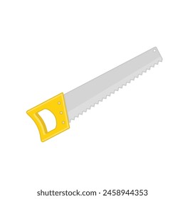 Hand Saw icon. Pruning saw in flat style. Tools carpenter, repairmen.