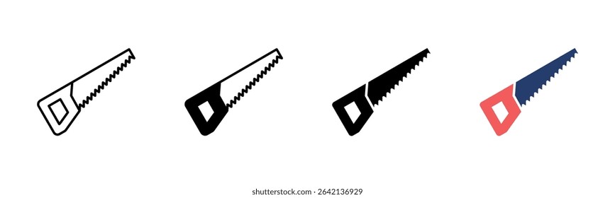 Hand Saw icon sheet multiple style collection