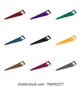 Hand saw icon in  style isolated on white background. Sawmill and timber symbol stock vector illustration.
