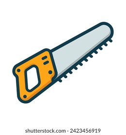 Hand saw icon. Hand tool icon in flat design. Vector illustration