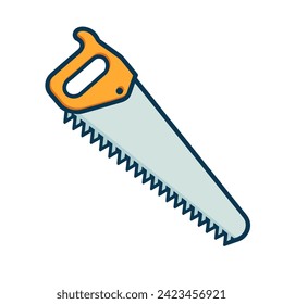 Hand saw icon. Hand tool icon in flat design. Vector illustration