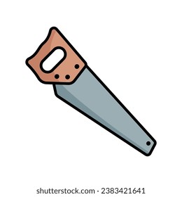 plantilla de diseño de vectores de iconos de sierra manual simple y limpia