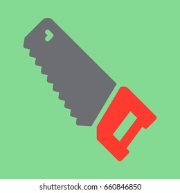 Hand saw icon vector, filled flat sign, solid colorful pictogram. Symbol, logo illustration