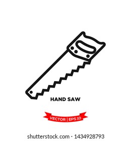 hand saw icon vector logo template